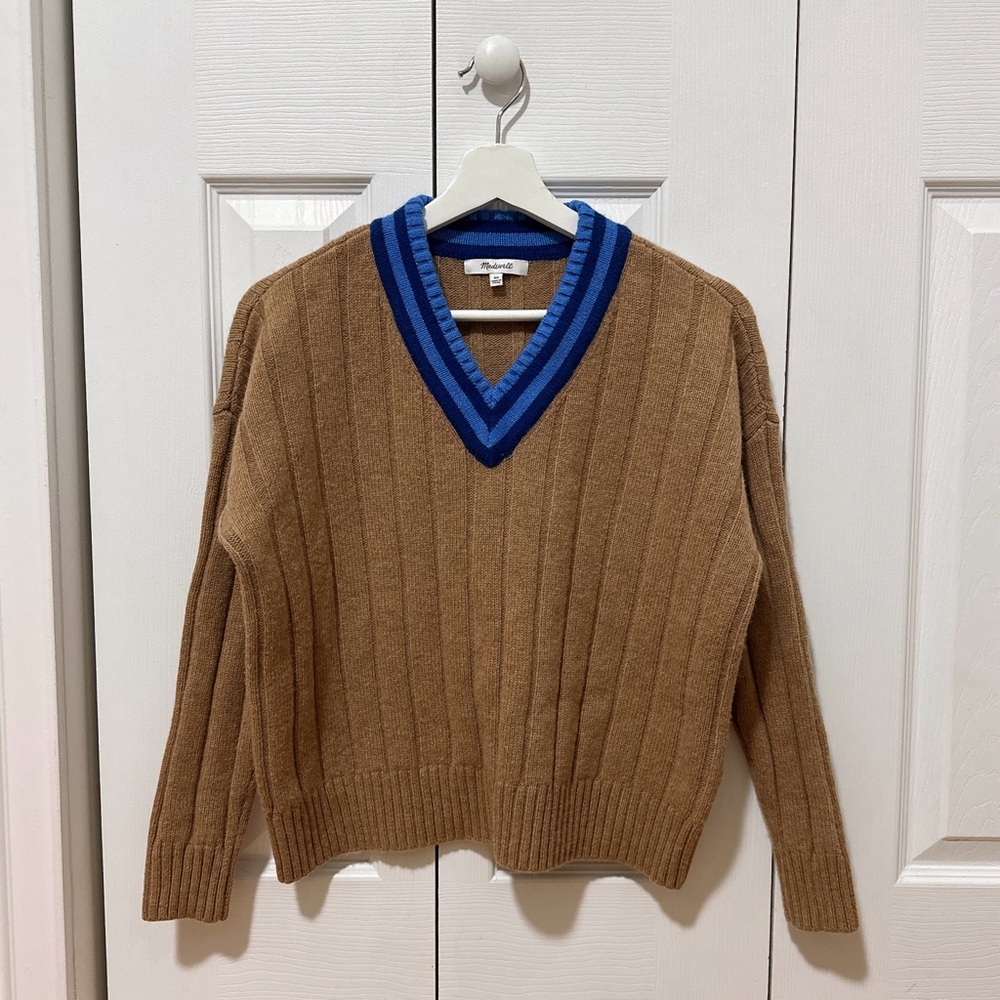 Madewell v-neck wool blend knit sweater
